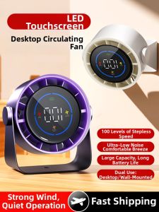 Portable Mini Fan 2025 New Model Large Wind Power Office Desktop Dormitory Bedding Quiet Wall Mounted USB Charging Long Endurance