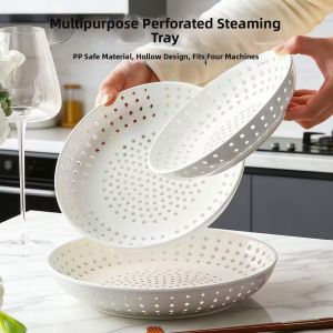 Multifunctional Durable Draining Steam Tray Multiple Holes