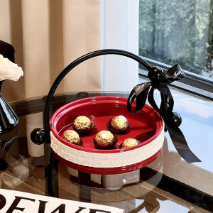 Zunmoss Vintage Style High End Fruit Basket Home Living Room Tea Table Decoration Dry Fruit Box Snack Tray Ceramic Material