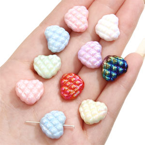 4pcs Acrylic hạt hình trái tim quyến rũ hạt đệm rời cho bông tai vòng đeo tay Keychain tự làm Phụ kiện làm đồ trang sức