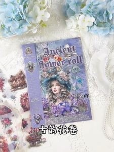 Antique Design PET Stickers Notebook - 24 Sheets waterproof  doodle scrapbooking journal DIY decals