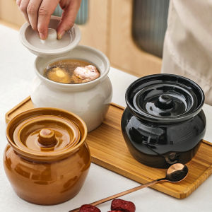 Traditional Ceramic Soup Pot for Home And Commercial Use Old Style Clay Pot for Cooking Soup with Water Separation Function