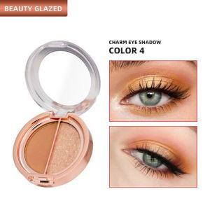Dual Tone Glitter & Matte Eyeshadow Palette Blue Green Yellow Purple JIUQI