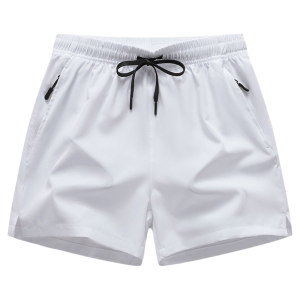 ZHUOCAN | White Quick-drying Thin Summer Ice Silk Sport Shorts
