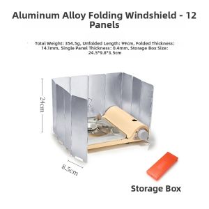Portable Aluminum Windshield for Camping