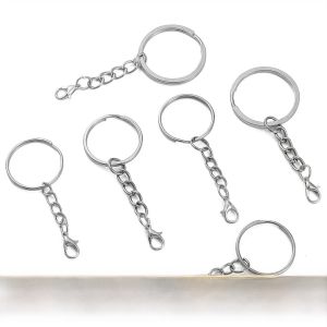 Handmade DIY Keychains Jewelry Accessories 10pcs Lobster Clasp Sheep Eye Hanging Chain Key Rings Alloy Plated Silver Gold