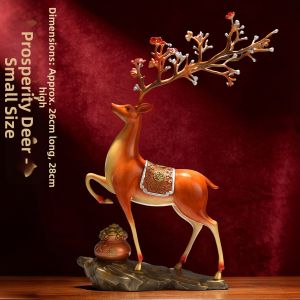 WEIZHEN | Prosperity-Bringing Brass Deer Statue Ornament