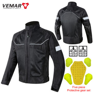 VEMAR Motorcycle Jacket Summer Mesh Oxford Motocross Jacket Coat With Protective Gear Men Moto GP Motorbike Riding Jacket S-5XL