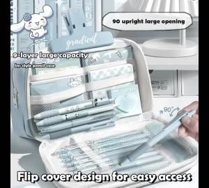 Kawaii Large Capacity Multi Layer Pencil Case Student Pencil Bag School Stationery Supplies Box And Makeup Storage Bag