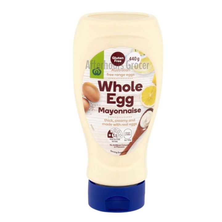 Woolworths Australia Whole Egg Mayonnaise Gluten Free, 400g Lazada