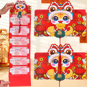 🔥Hot sale🔥6/10 Slots Creative Cartoon Folding Red Packets 2025 CNY Snake Cash Gift Bag Birthday Wedding Spring Festival Red Envelope 新年红包