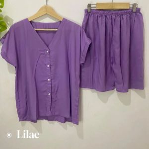 Setelan Baju Piyama Polos Wanita Dewasa Busui Friendly Katun Rayon Premium