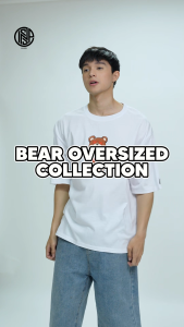 Collab By Inspi Originals Bear Oversized Tshirt for Men Tops for Women Couple Shirts Plus Size Top Graphic Tees Trendy Boxy Fit