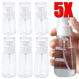 5Pcs Refillable Fine Mist Spray Bottles / 30ml 60ml 100ml Multi-Size Empty Liquid Containers / Portable Travel Dispenser Bottles for Alcohol Perfume Cosmetic Water