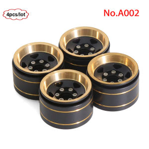 ONEVAN | 4Pcs 1/18 1.0 inch Black Gold Metal Wheels Weighted For TRX4M Bronco Defender K10 F150 SCX24 UTB18 FCX18 118 RC Crawler Parts