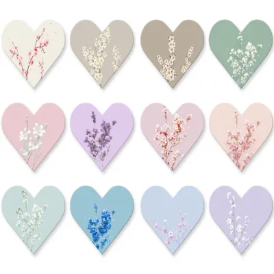 12pcs Heart-Shaped Magnetic Bookmarks Floral Pattern Magnetic Book Clips Aesthetic Reading Gift Suitable For Women Teachers