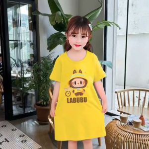 Dress Anak Perempuan Motif LABUBU Untuk Usia 1-10 Thn