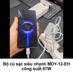 Bộ sạc nhanh 67W Mi Turbo Charge 4.0 mã Xiaomi MDY-12-EH - Zin hãng bóc máy Mi 11 Ulta Mi 11 Pro Mi 11T Redmi Note 11 Pro K40 Gaming Mi 12 Series