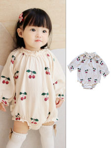 Sweet Cute Baby Girl Long Sleeve Ins Style Cotton Romper Autumn Winter Infant Toddler Clothes Crawler Suit Baby Girl Overalls