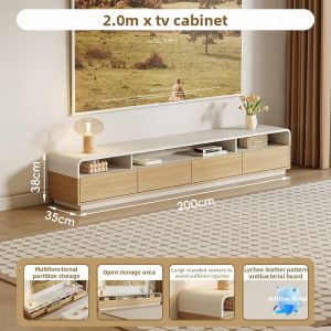 HETU | Luxury Small Living Room TV Stand Narrow Round Corner Storage Cabinet