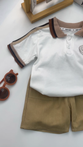Setelan Baju anak laki Polo Dan Celana Pendek Kualitas Tinggi Pakaian Anak Laki-laki Kekinian Usia 1-5 Tahun