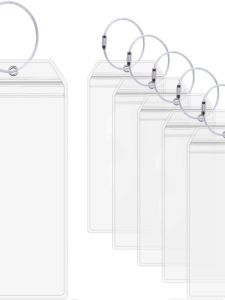 Transparent Sealed PVC Luggage Tag Card Holder with Steel Ring for Cruise Ship Suitcase Pulling Box Tag Accessories