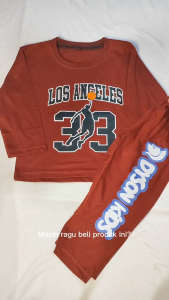 Setelan Lengan Panjang Distro Anak Laki Laki Piyama Motif Los Angeles Basket Ball Keren 1 - 10 Tahun