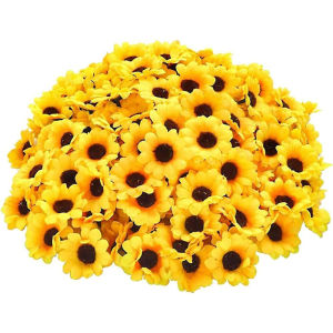 10/20Pcs Silk Artificial Flower Heads 4/6/7CM Artificial Sunflowers DIY Craft Flowers Decoration for Home Room Wedding Decor
