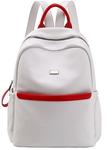 Fashionable Leather Double Shoulder Backpack Large Capacity Lightweight Travel Computer Bag for Women New Style Student Bookbag