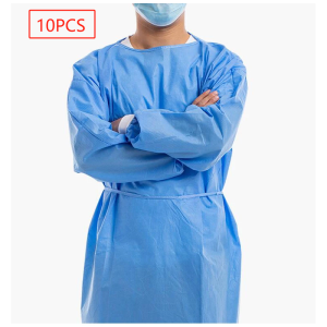 Non-Woven Protective hazardous Clothes Thick Work Isolation Clothing Gown Dental Anti-Oil Dust Stain Nursing Gown Disposable