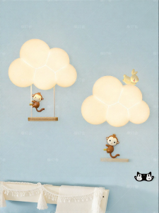 FANCY LAMP CLUB | Childroom Bedside Wall Lamp Eye Protection Cartoon Design