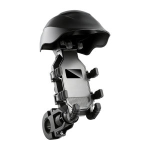 Motorcycle Bicycle Phone Mount Holder Outdoor Riding GPS Navigation Bracket Rainproof Sun Shade