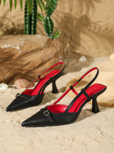 2026 Womens Fashion Pointed-Toe Slingback Low-Cut High Heels for Spring and Summer