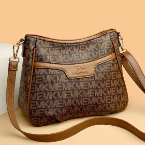 Fashionable Large Capacity Diagonal Shoulder Bag for Women Mid-Aged Women Handbag Mom Bag New 2025 Brand Cowhide Leather