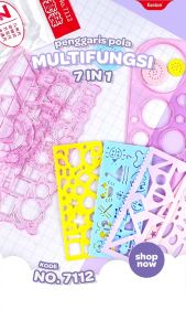 7pcs Penggaris Set Rotary 7112 /Penggaris Set Bentuk /Gambar Random