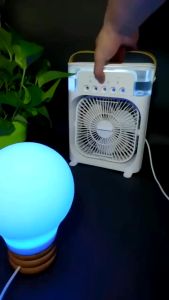 Quạt điều hòa phun sương hơi nước tạo ẩm mini để bàn 3 chế độ tích hợp led - Quạt phun sương tạo ẩm làm