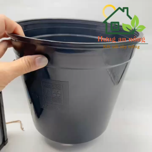 TKT22VN - Set 3 chậu tròn đen nhựa pvc dày chuyên trồng cây kiểng size 22x20cm