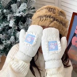 Bao tay nữ lót bông thời trang Hàn Quốc mèo kít ty dễ thương cute giữ ấm mùa đông đi chơi đẹp xinh