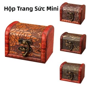 Hộp Đựng Đồ Trang Sức Bằng Gỗ Thủ Công Cổ Điển Có Khóa Kim Loại Nhỏ Để Đựng Kho Báu Ngọc Trai Và Đồ Trang Sức - Hộp Hình Chữ Nhật Trang Trí Theo Phong Cách Mỹ