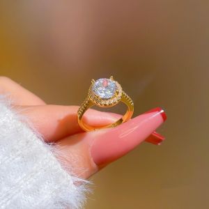 Nhẫn titan đính đá nhân tạo lấp lánh thời trang cho nữ OYJR LSSC