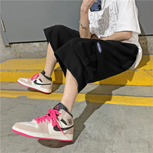 Casual Workwear Shorts Mens Hong Kong Style Chic Loose Straight Leg Wide Leg Seven Foot Pants Korean Version Trendy Mens Sports Leisure Pants