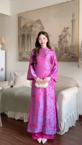 Áo dài cách tân TUYẾT MAI dáng suông thiết kế tay loe trẻ trung chất lụa gấm cao cấp mềm mại cho nàng diện đi chụp ảnh đi tiệc sự kiện lễ tết cưới hỏi