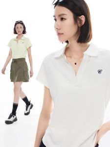 Casual Polo-Style Short Sleeve Womens T-Shirt