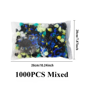 1000PCS Mixed Auto Vehicle Fastener Bumper Clips Retainer Rivet Door Panel Fender Liner Universal Fit All Car