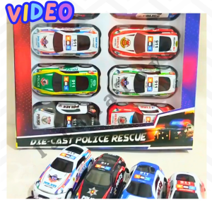 ID Mainan Mobil Die Cast Police Rescue 8pcs IM-11401