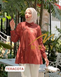 MDLY  Baju Kemeja wanita terbaru Claude Stripes Shirt By Mdly. Nazra Sha
