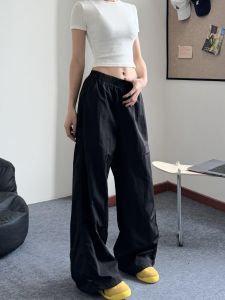 AXEF Womens Quick-Dry Work Pants Loose Fit Casual Sports Ice Silk Wide Leg Pants Floor-Length Trousers for 18-24 Birthday Party