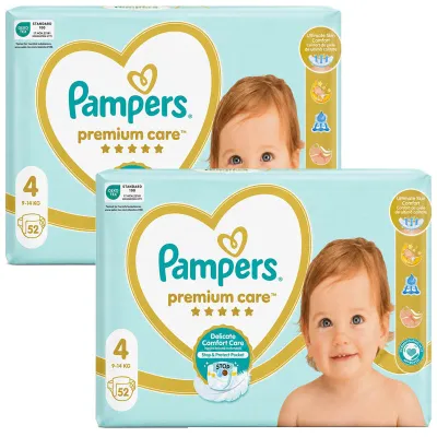 Pampers European Premium Care Tape Diapers Size 4