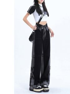 กางเกงยีนส์สตรีขนาดบวกพร้อมขนแกะตัดสําหรับฤดูใบไม้ร่วง/ฤดูหนาวเอวสูงกระชับสัดส่วนเลกกิ้งยืดสําหรับร่างกายรูปลูกแพร์