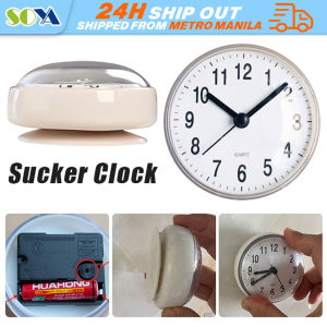 Kitchen Bathroom Bath Shower Clock Suction Cup Analog Wall Clock Waterproof Modern Minimalist Mini Sucker Clock Art Battery Powered Shower Clocks Wall Clock Wall Watch Home Decor